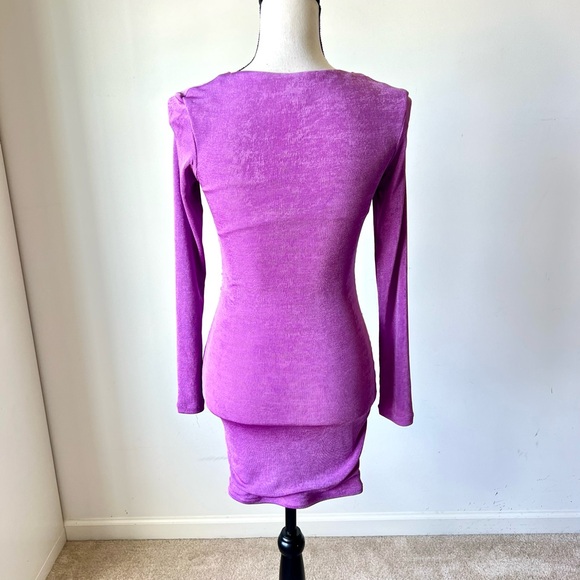PRINCESS POLLY Everleigh Purple Long Sleeve Ruched Mini Dress—SZ. 2 - Picture 8 of 15